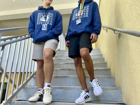 Students walking down the stairs