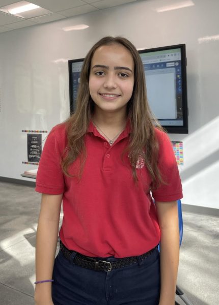 After French class, Freshmen Laura Fagundes stays for an interview. She shares her wishes for the upcoming year and excitement for her first year of high school, including the opportunities it will bring. “I hope it is going to be fun, especially because I’ll be able to go on the trips that are out of state.”