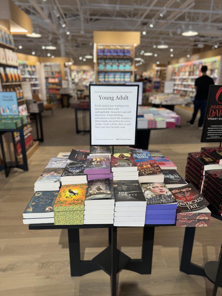 The Young Adult, or YA, section is displayed prominently at the front of the new Barnes & Noble located in Colonial Palms Plaza.