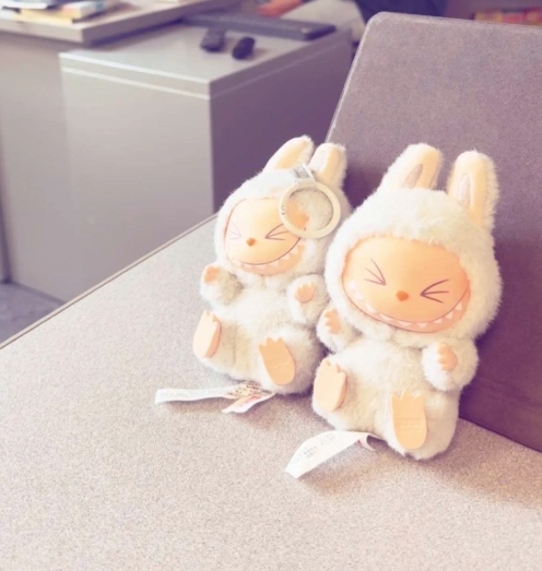 Two Labubus sit on a student’s desk, reflecting the exciting trend that spread across Miami campuses in 2025. 