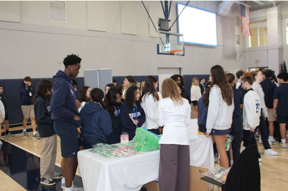 Students learning about the career of becoming a dentist. 
